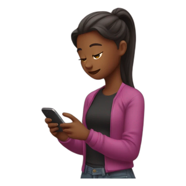 Girl writes in bold on smartphone sticker