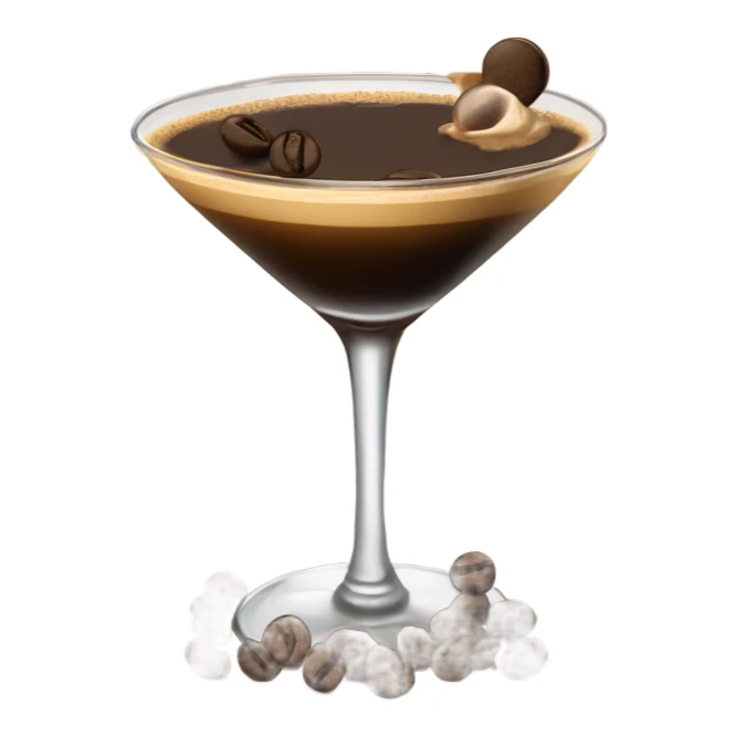 one espresso martini garnished with 3 espresso beans sticker