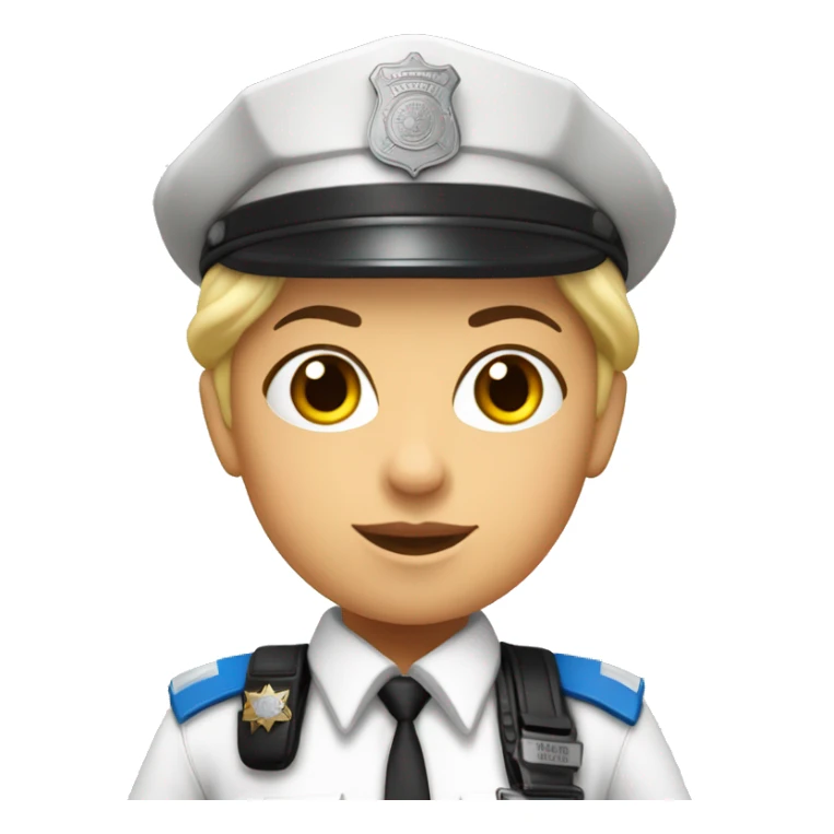 Mujer policía local piel blanca y pelo moreno  sticker