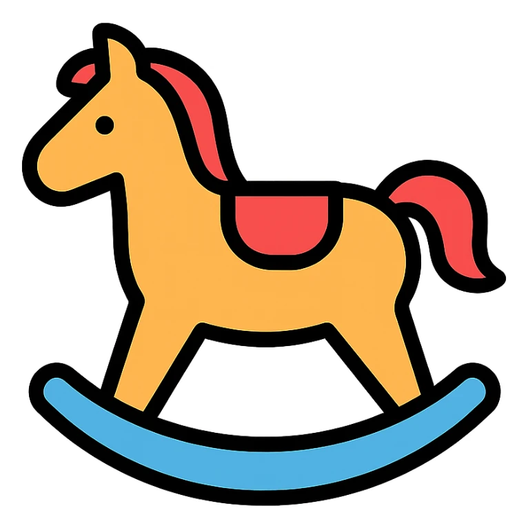 colored rocking horse icon sticker