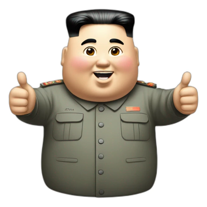 super fat Kim jong un and Nike LOGO and thumbs up sticker