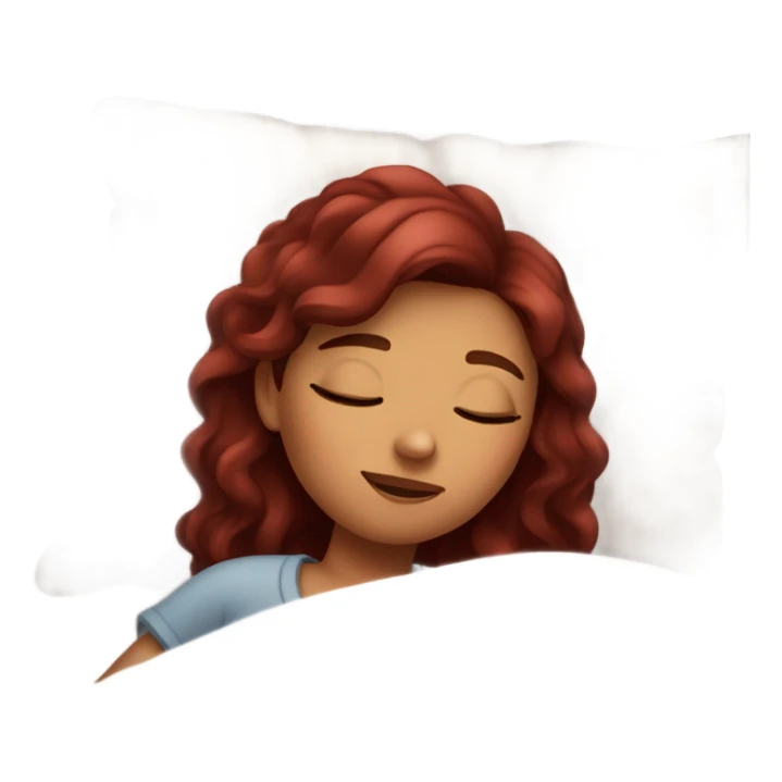Burgundy haired girl sleeping in bed sticker