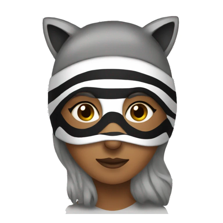 Woman wearing raccoon mask  sticker