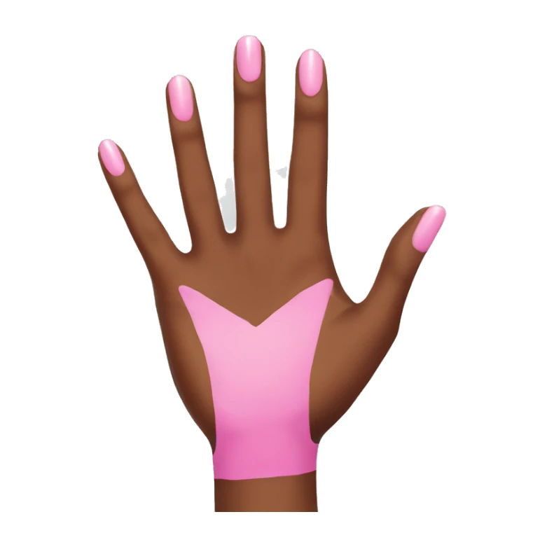 brown skin hand with pink nails  sticker