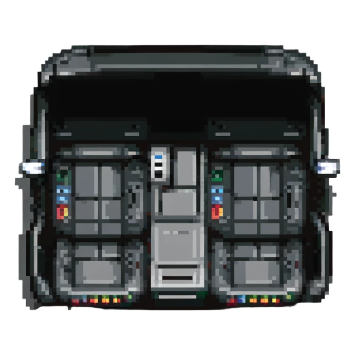 pixel art style interior of Toyota RAV4, front seats sticker