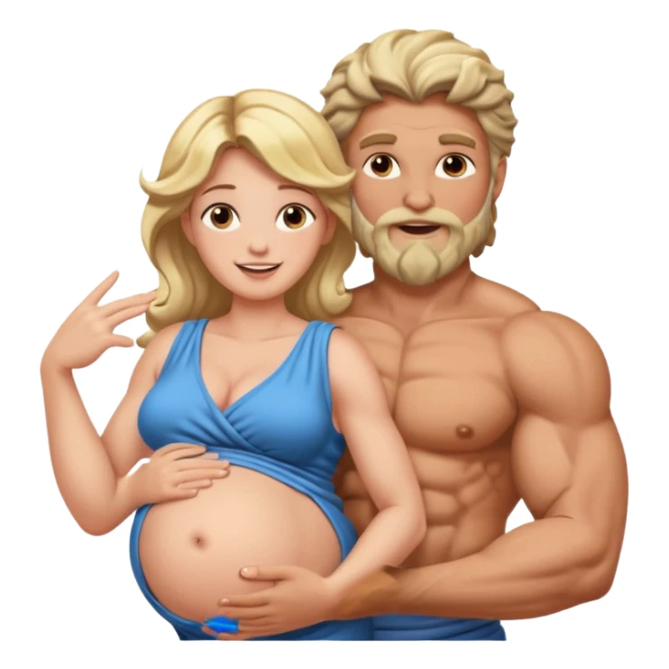 pregnant woman being held by zeus sticker
