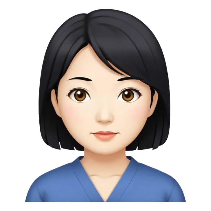 Manga face with Asian middle age woman sticker