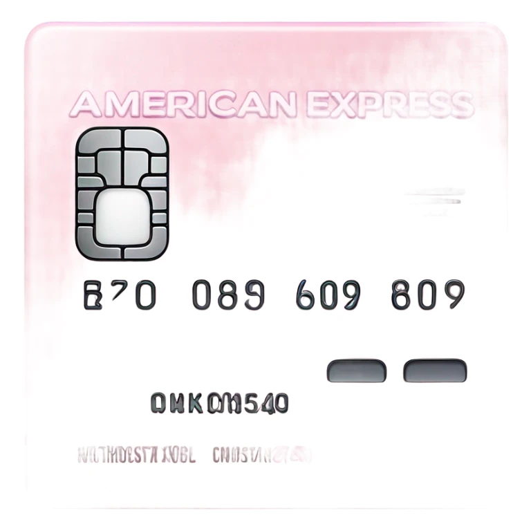 light pink "American express" credit card, glossy finish sticker