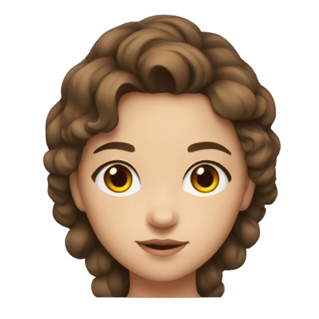 Young girl with slightly curled brown hair, brown eyes sticker