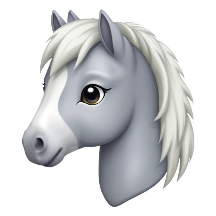 A grey and white pony  sticker