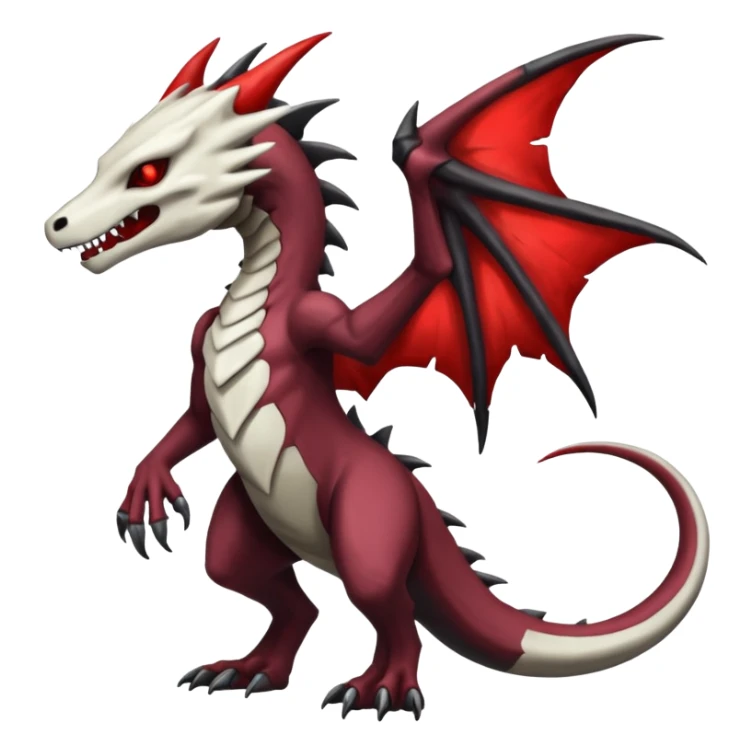 Shiny White Evil Glowing Eldritch Marowak-Salandit-Duskull-Darkdramon-fusion with bloody red markings sticker