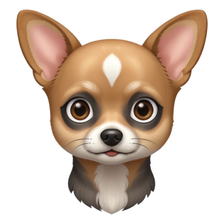 Chihuahua mix with grey, brown, and black fur less fur sticker
