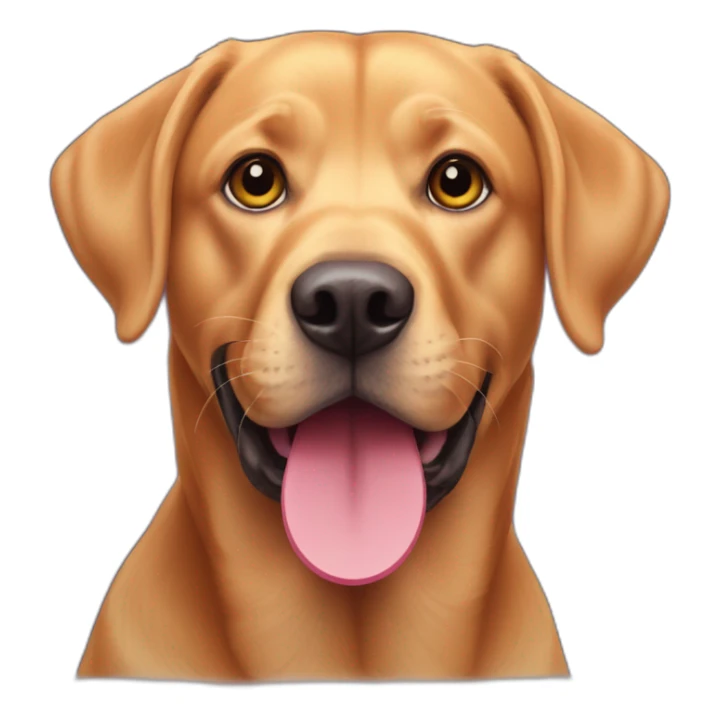 Red labrador with a tennis ball on his mouth sticker