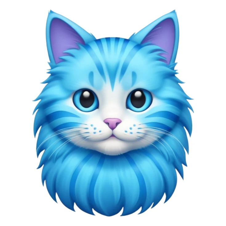 bright blue cat with cyan stripes sticker