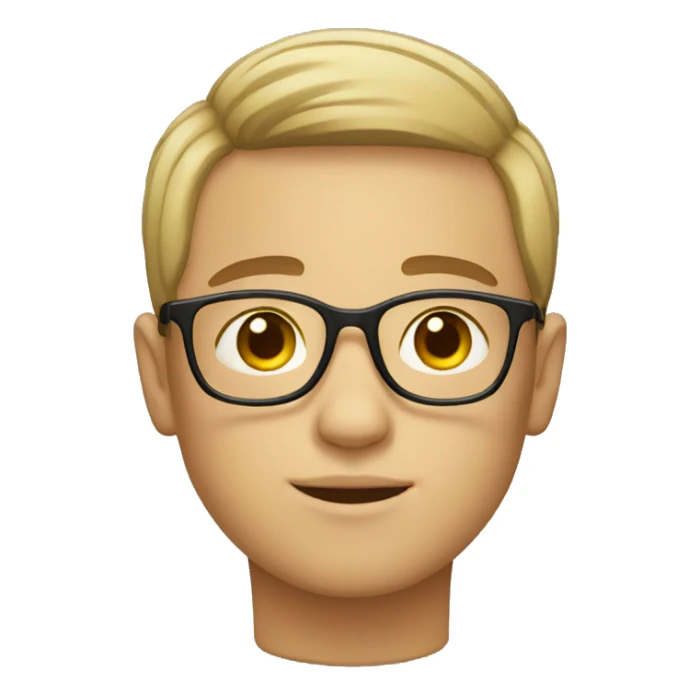 Boy with short hair, use glasess sticker