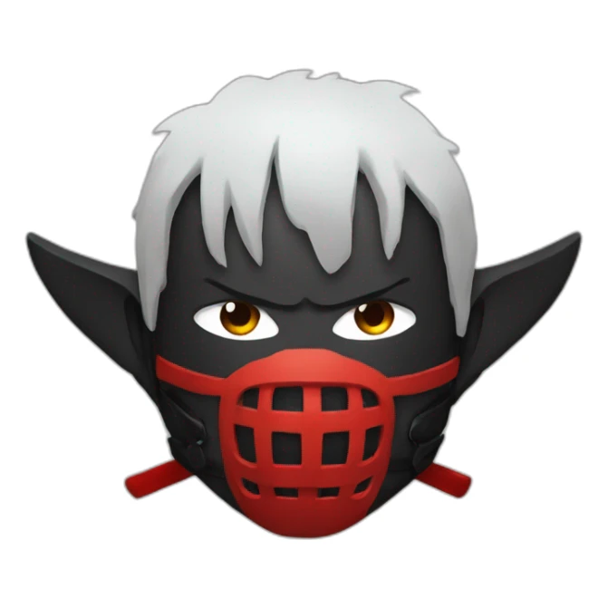 Black samurai with red and black camo oni mask sticker
