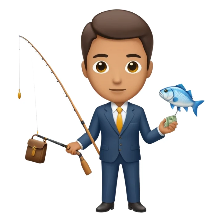 Businessman fishing for money sticker