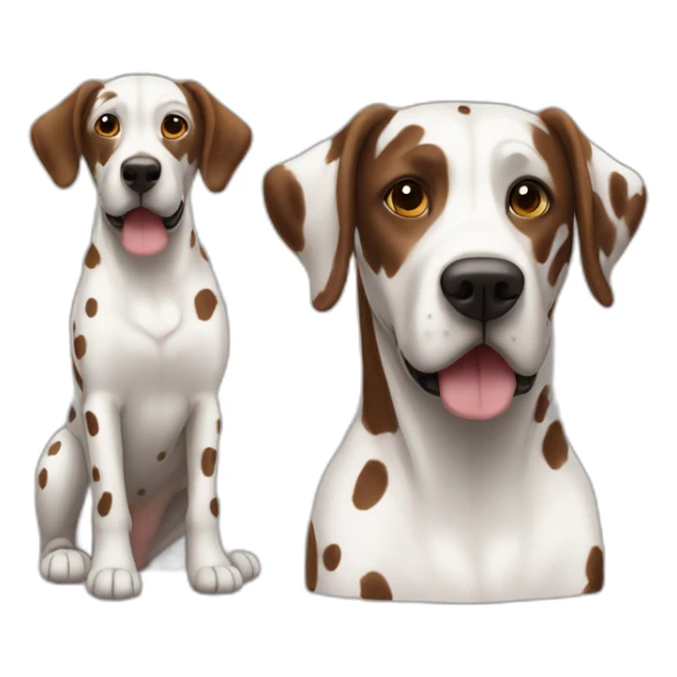 Brown Dalmatiner next to dalmatiner sticker