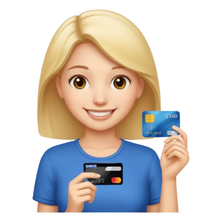 girl with a credit card sticker