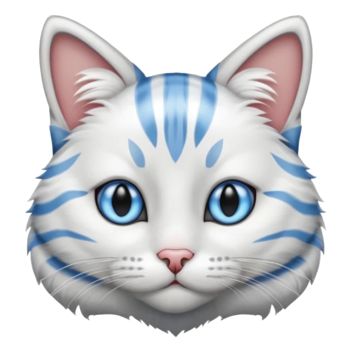 striped cat with blue eyes and white and gray hair sticker
