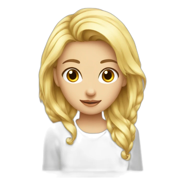 blonde girl in white shirt transparent sticker