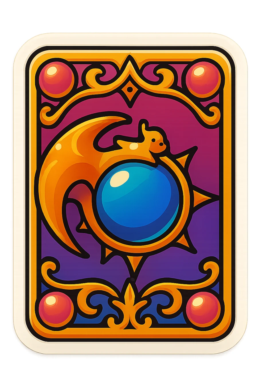 render a playing card back design for PCU sticker