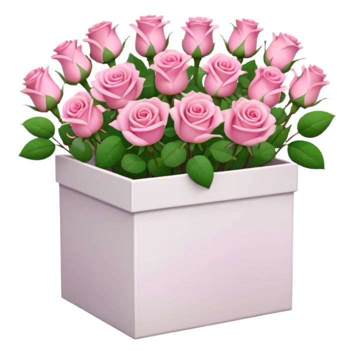 bouquet of pink 15 roses in a white box sticker