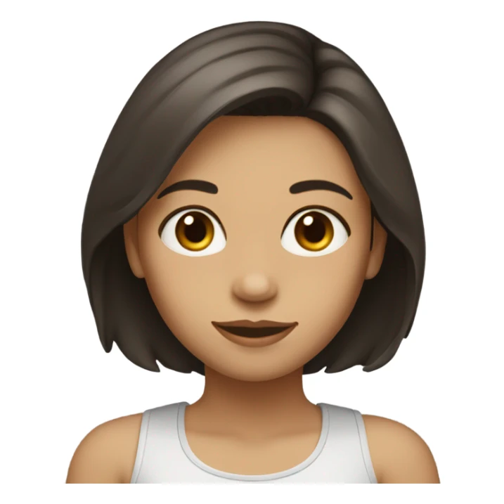 girl with dark brown hair shoulder length  sticker