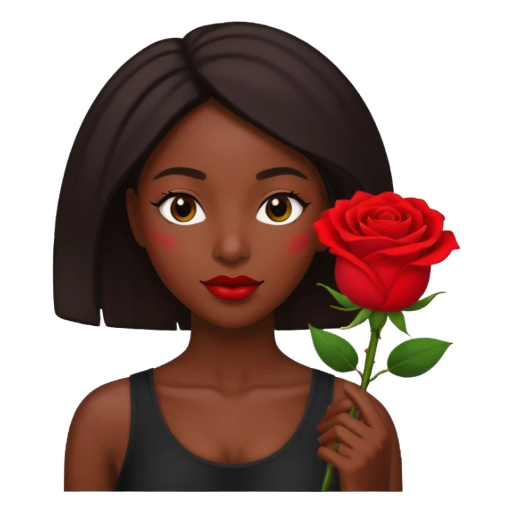 black woman holding flower sticker