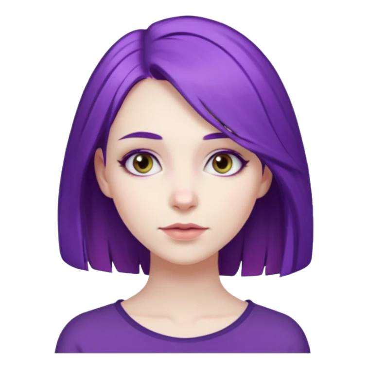 woman with purple hair sticker