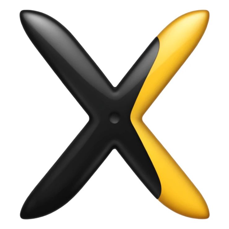 make a letter x emoji in the color black and make the background transparent sticker