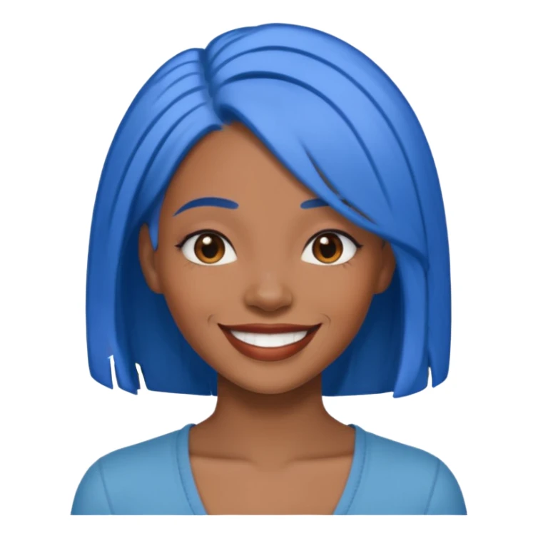 Black woman with blue hair sticker