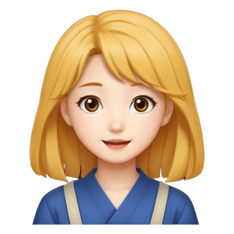 Korean girl with medium hair anime sticker