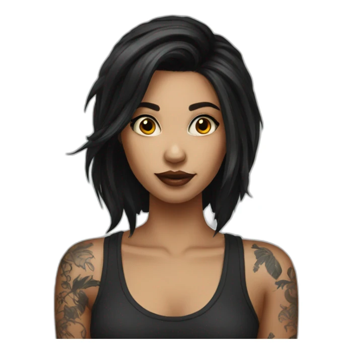 Tattoo dark hair girl sticker
