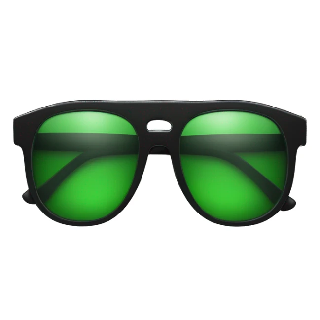 Black sunglasses with the Word „brat“ written in Both glasses in Green Font sticker