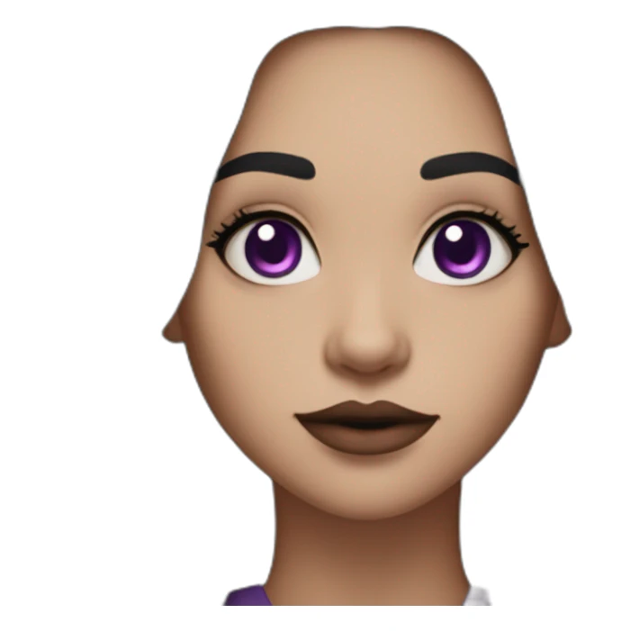 girl-light skin-purple eyes-witch-long black hair-big lips sticker