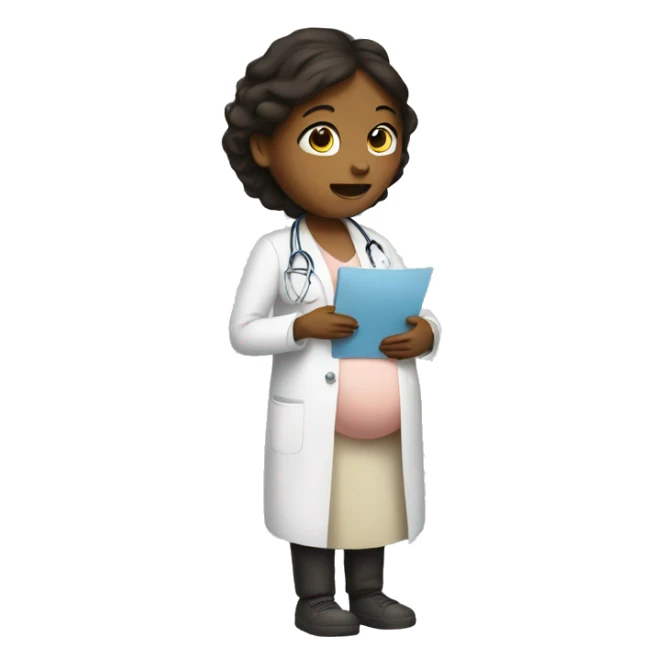 pregnant girl talking with doctor sticker