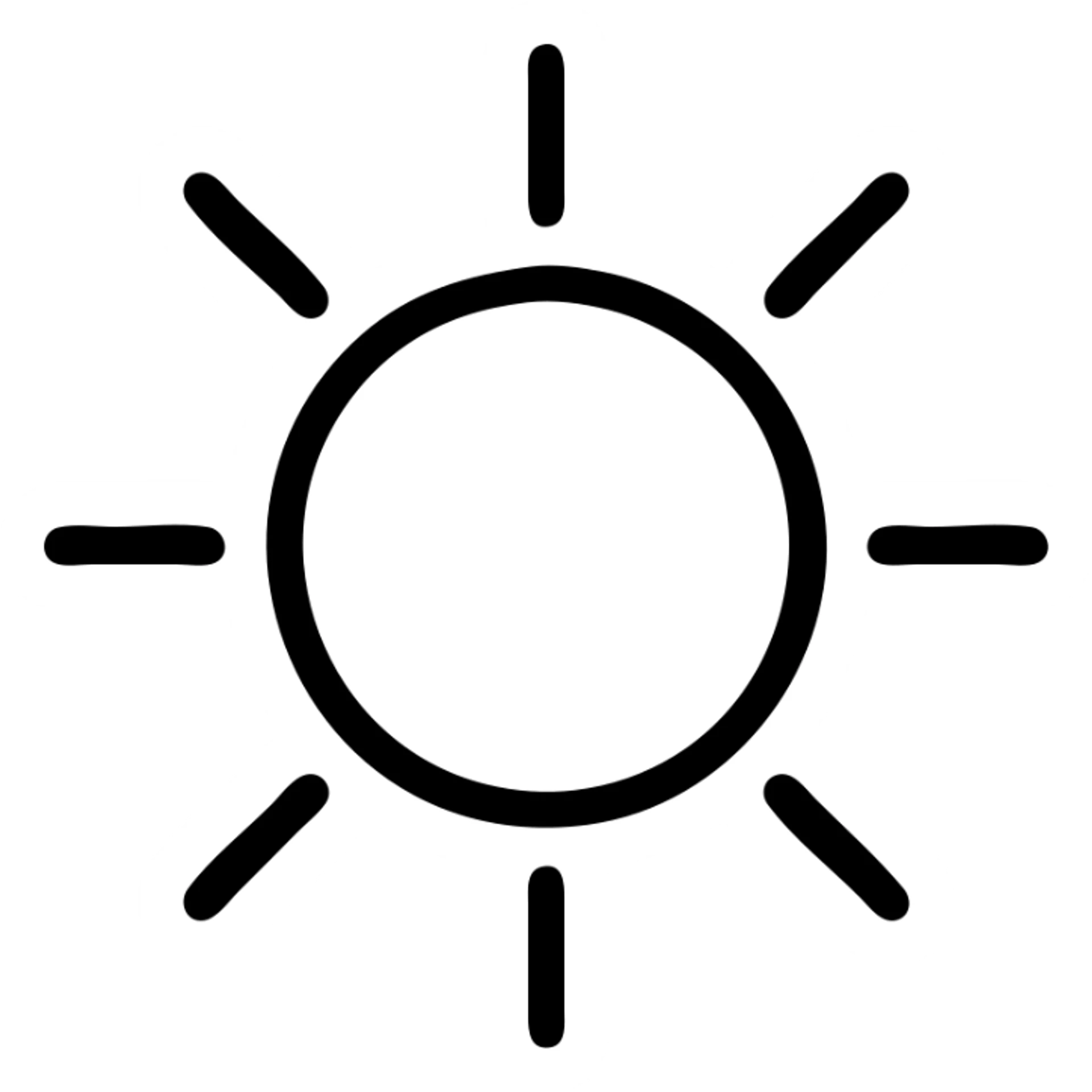 minimalist sun icon with simple lines and no extra details sticker