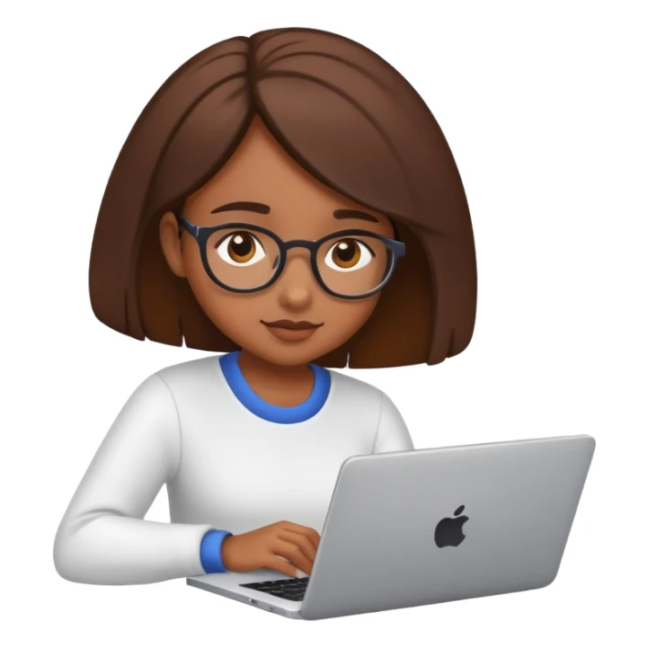 Brown skin girl studying on kaptop sticker