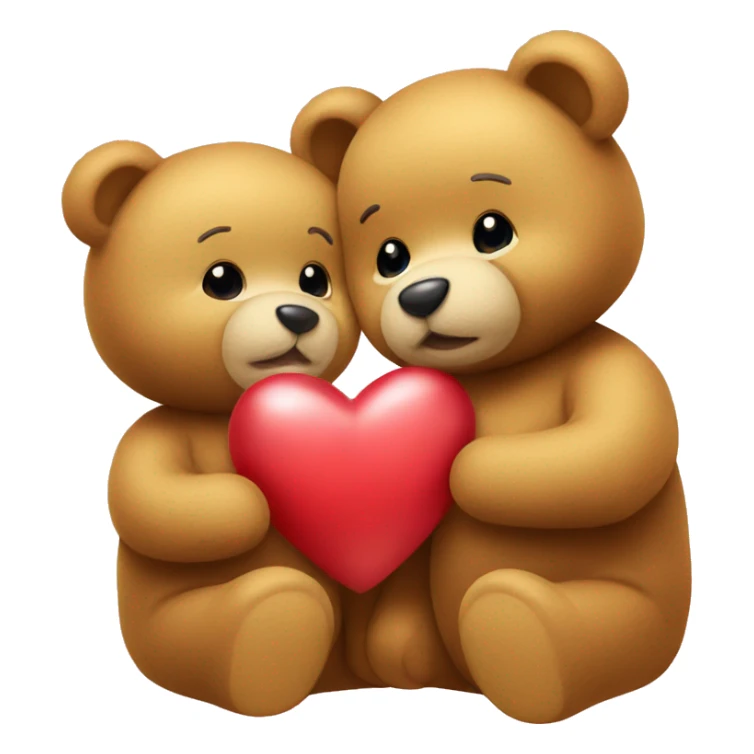Teddies giving kiss hearts sticker