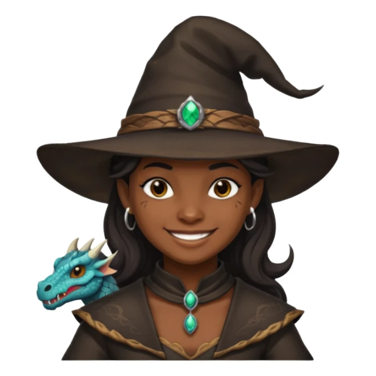 i want a dragonborn black witch cowboy hat and smirk smile sticker