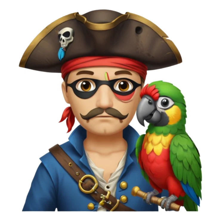 pirate and parrot sticker