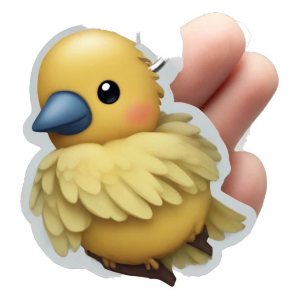a keychain of a cute baby bird imprint on it  sticker