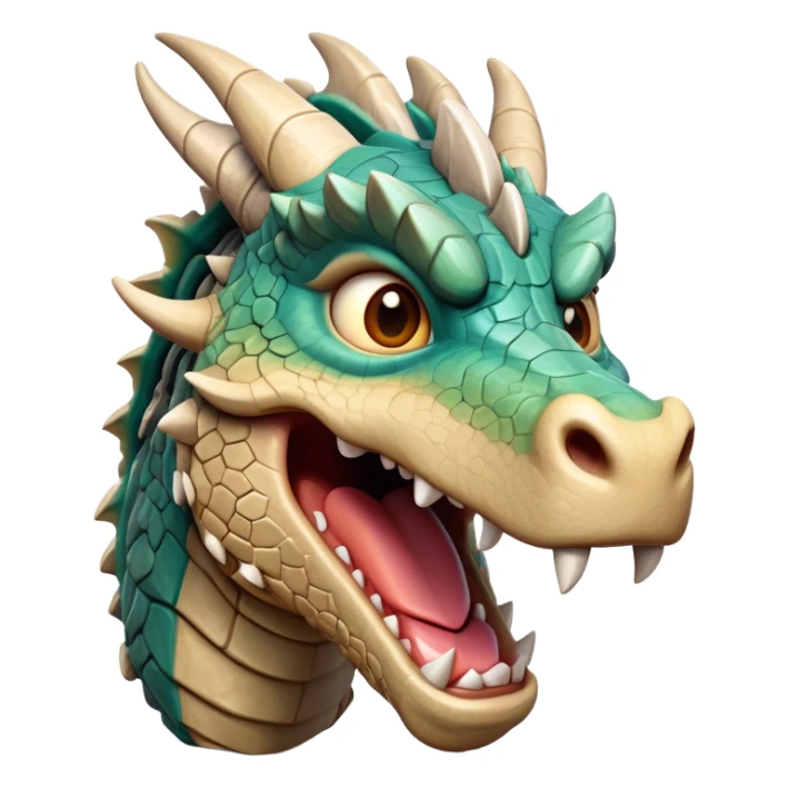 Cinematic Comical Giant Rock Dragon Portrait Emoji, Head tilted dramatically with an exaggeratedly amused expression, featuring a striking, chiseled body with bold stone textures and wide, expressive eyes brimming with playful geologic mischief; rendered with vivid, lifelike detail and dynamic, natural shadows, high shine, dramatic yet humorous, styled with an air of cheeky ancient solidity, soft glowing outline, capturing the essence of a spirited and over‐the‐top stone giant that looks ready to rumble with timeless mirth! sticker