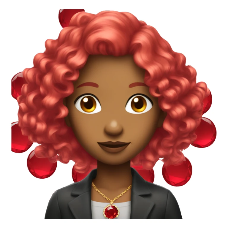 a person with red ruby jewel hair sticker