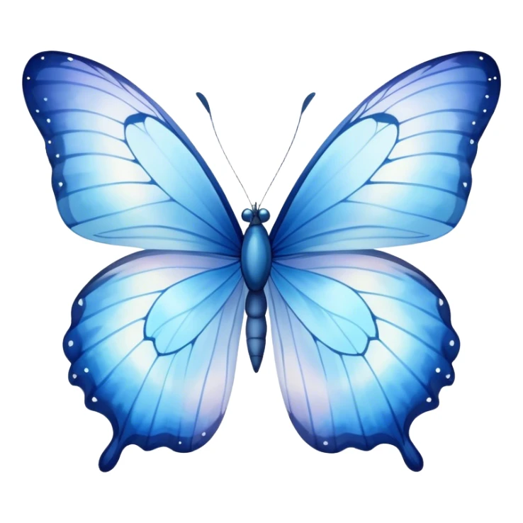 "A delicate blue butterfly with soft watercolor wings, detailed and elegant, floating gently." sticker