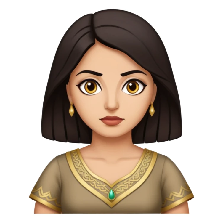 Iraqi woman intense, hair down, dress sticker