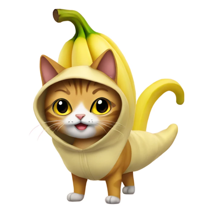 Cat in banana costume  sticker