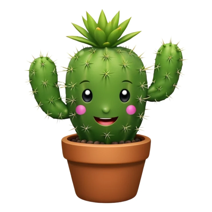 Happy sparkle Cactus in a pot  sticker