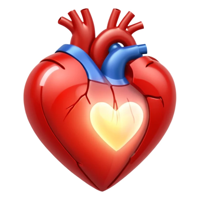 A barren yet glowing transparent heart sticker